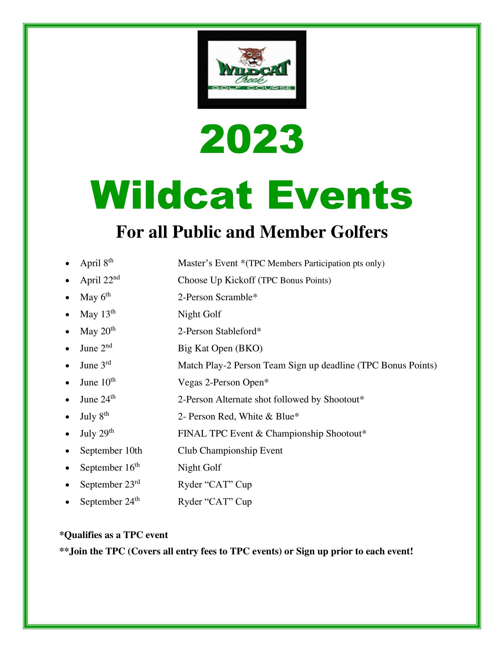 2023 TPC Events